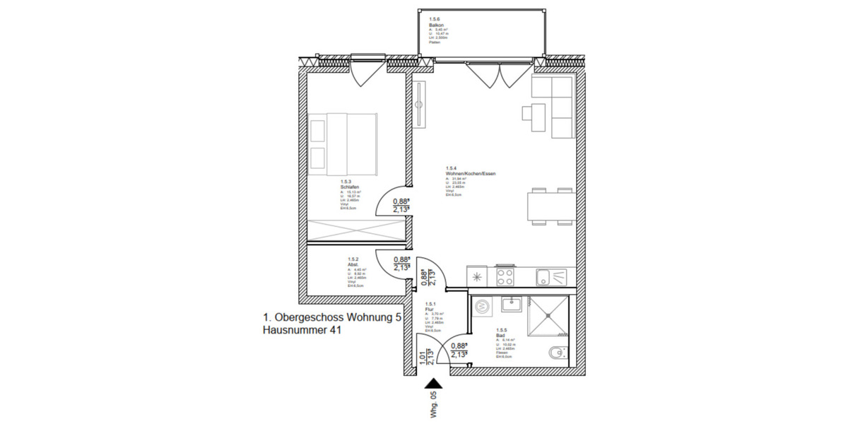 Etagenwohnung Rheurdt - 2 Zimmer, 62 m&sup2;, 479&euro; | Angebot:25378999