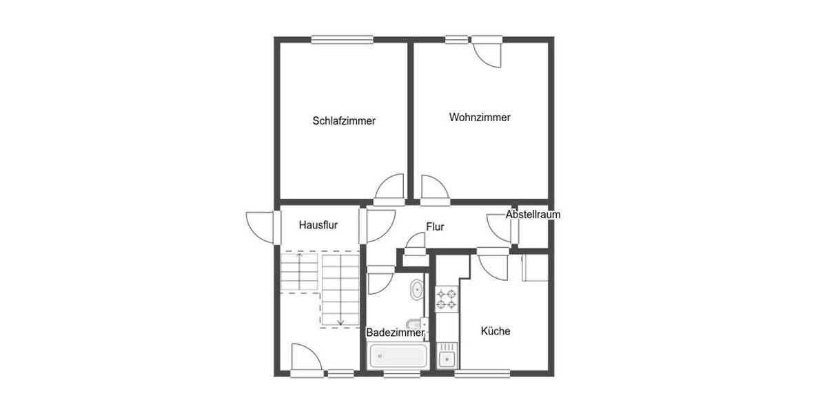 Etagenwohnung Rheinberg Ossenberg - 2 Zimmer, 60 m&sup2;, 139.000&euro; | Angebot:26043726