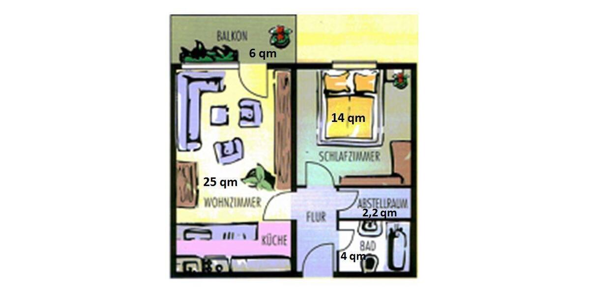 Etagenwohnung Essen Stadtbezirk IX - 2 Zimmer, 54 m&sup2;, 105.000&euro; | Angebot:25989559