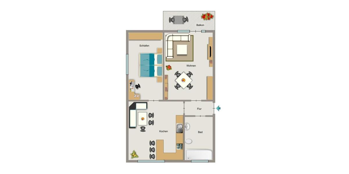 Erdgeschoßwohnung Dinslaken Hiesfeld - 3.5 Zimmer, 63 m&sup2;, 594&euro; | Angebot:25956750