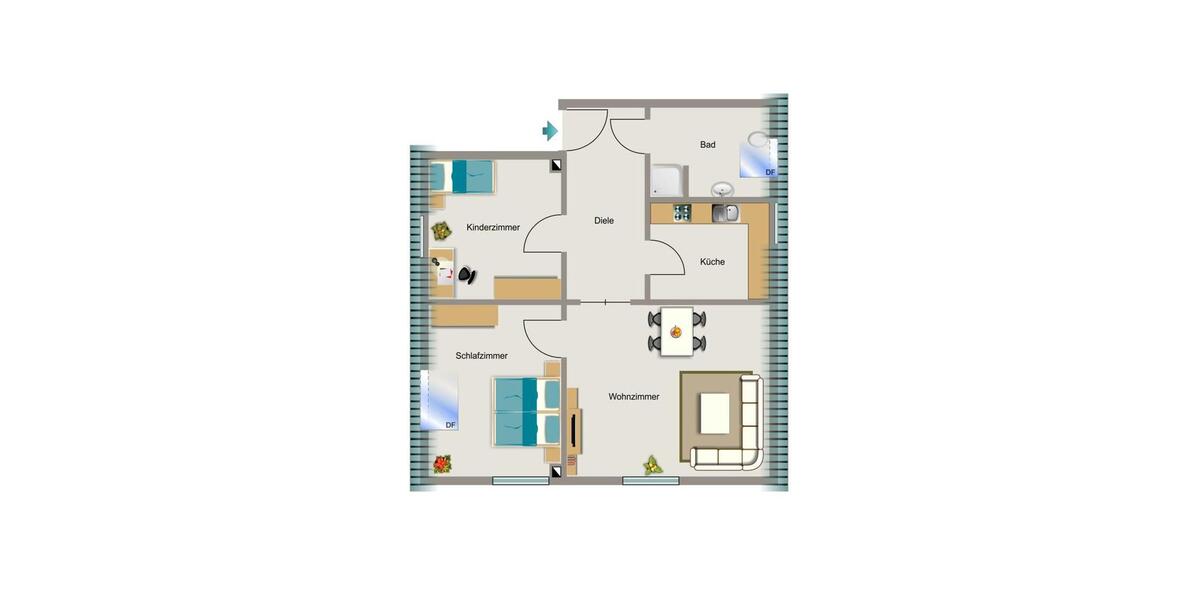 Dachgeschoßwohnung Bottrop Batenbrock - 3.5 Zimmer, 46 m&sup2;, 430&euro; | Angebot:26644016
