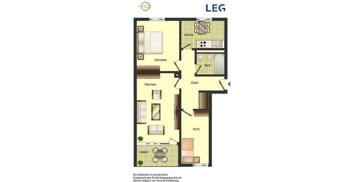 Etagenwohnung Ratingen West - 3 Zimmer, 68 m&sup2;, 759&euro; | Angebot:26729483