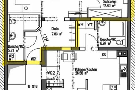 Wohnung Düsseldorf Stadtmitte - 2 Zimmer, 56 m&sup2;, 1.420&euro; | Angebot:26620061
