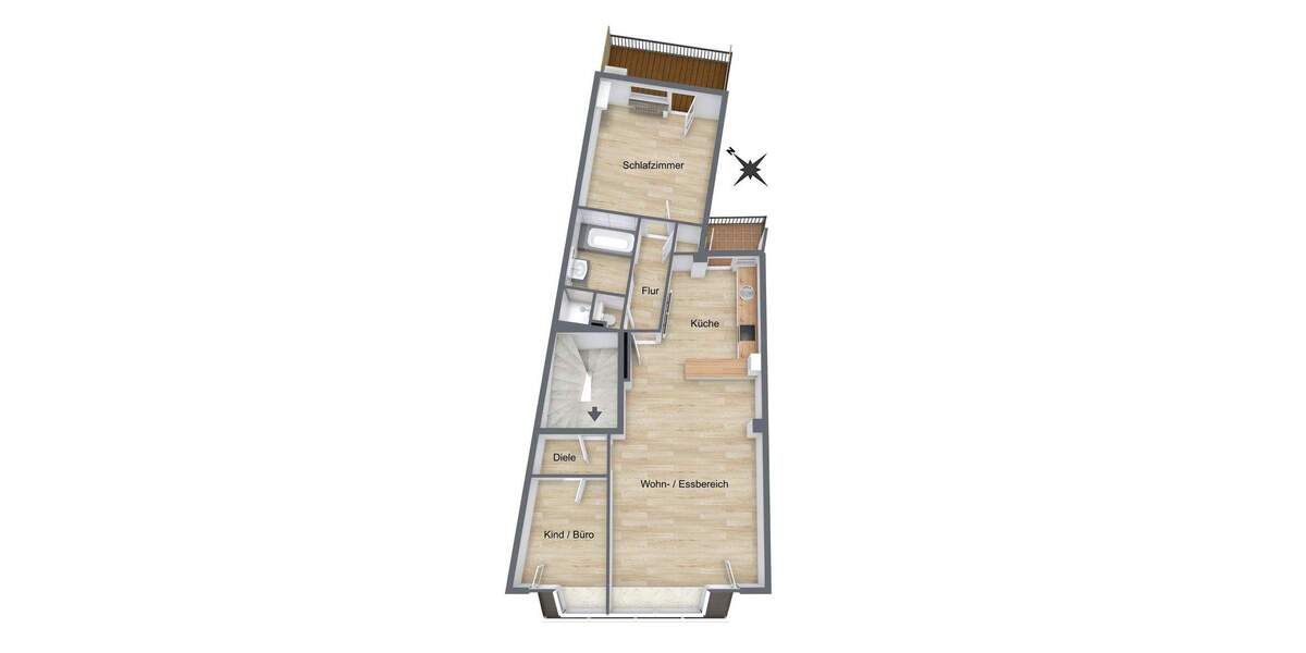 Etagenwohnung Duisburg Alt-Homberg - 3 Zimmer, 90 m&sup2;, 169.000&euro; | Angebot:25774429