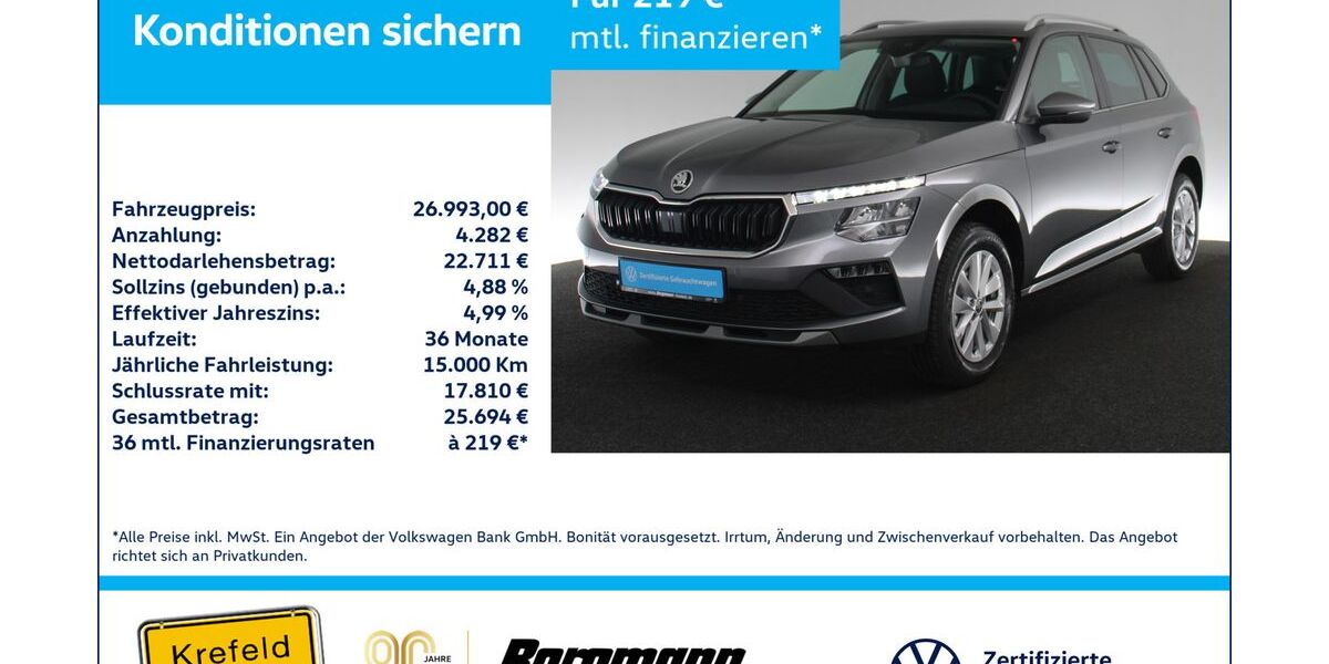 Skoda Kamiq 1.010 km 26.554 &euro; Krefeld 47803
