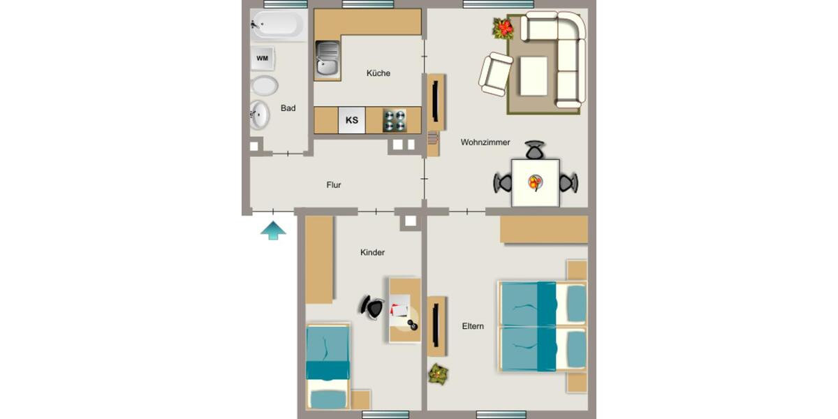 Etagenwohnung Kamp-Lintfort Lintfort - 3.5 Zimmer, 50 m&sup2;, 448&euro; | Angebot:26042958