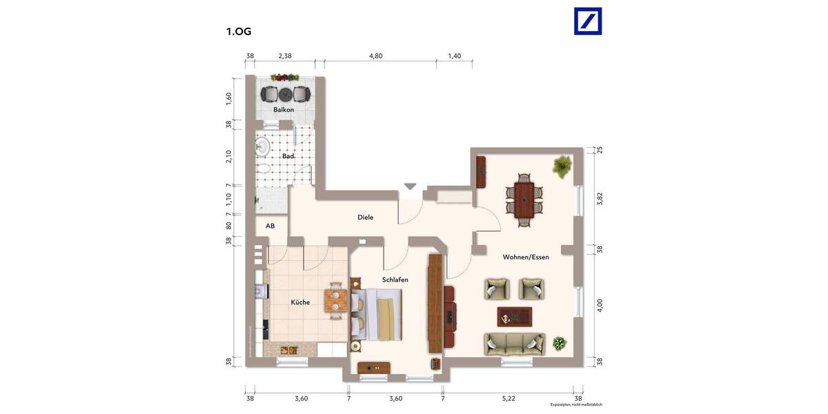 Etagenwohnung Essen Huttrop - 3 Zimmer, 87 m&sup2;, 250.000&euro; | Angebot:25687107