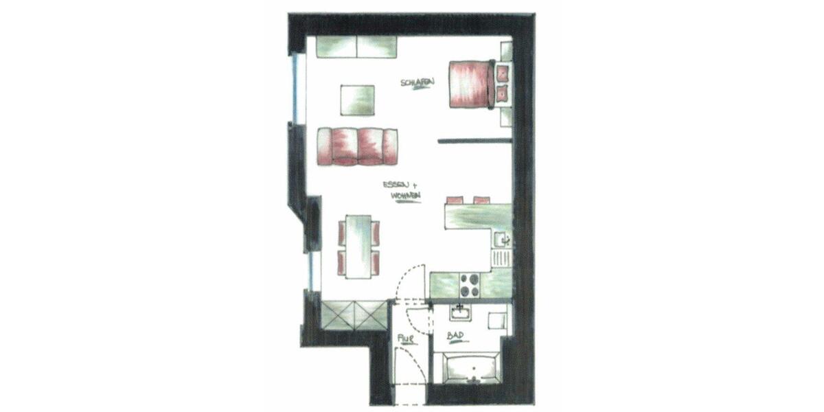 Etagenwohnung Düsseldorf Pempelfort - 1.5 Zimmer, 44 m&sup2;, 800&euro; | Angebot:26697889