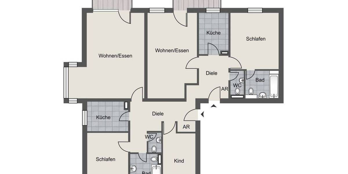 Etagenwohnung Krefeld Cracau - 5 Zimmer, 151 m&sup2;, 429.000&euro; | Angebot:25740515