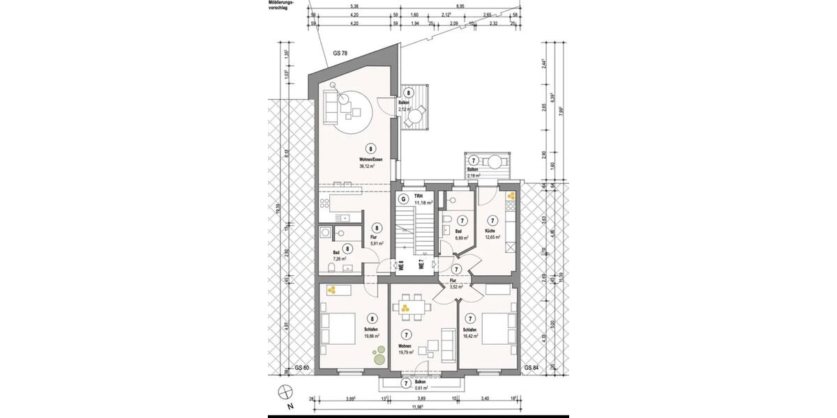 Etagenwohnung Düsseldorf Stadtbezirk 7 - 1 Zimmer, 71 m&sup2;, 1.725&euro; | Angebot:25972356