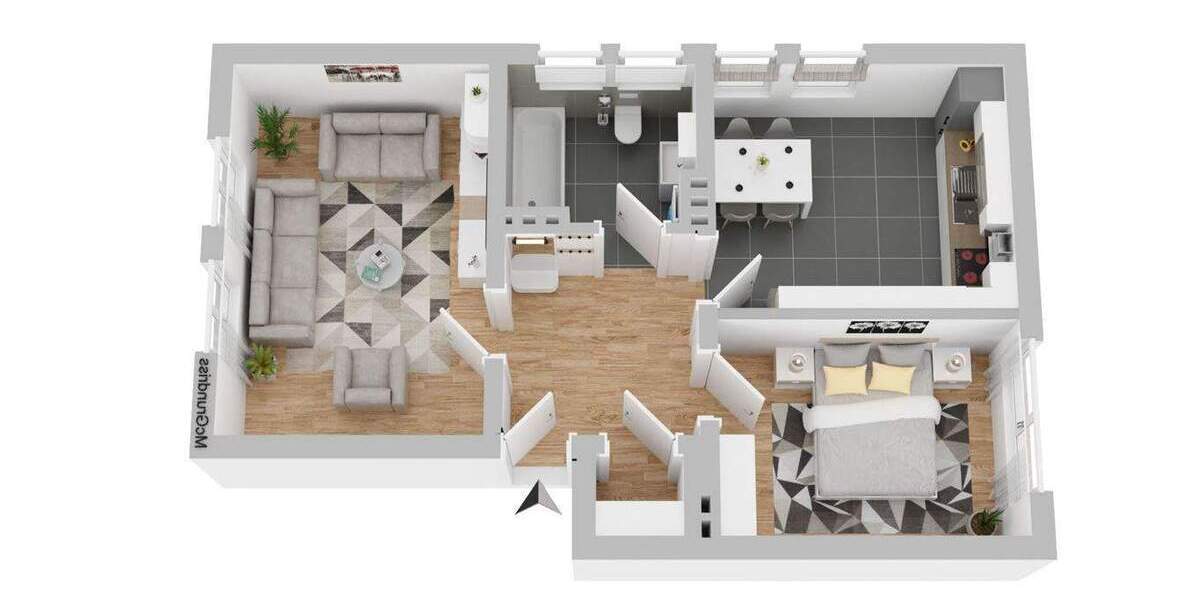 Etagenwohnung Neuss Barbaraviertel - 2 Zimmer, 145.000&euro; | Angebot:25899090