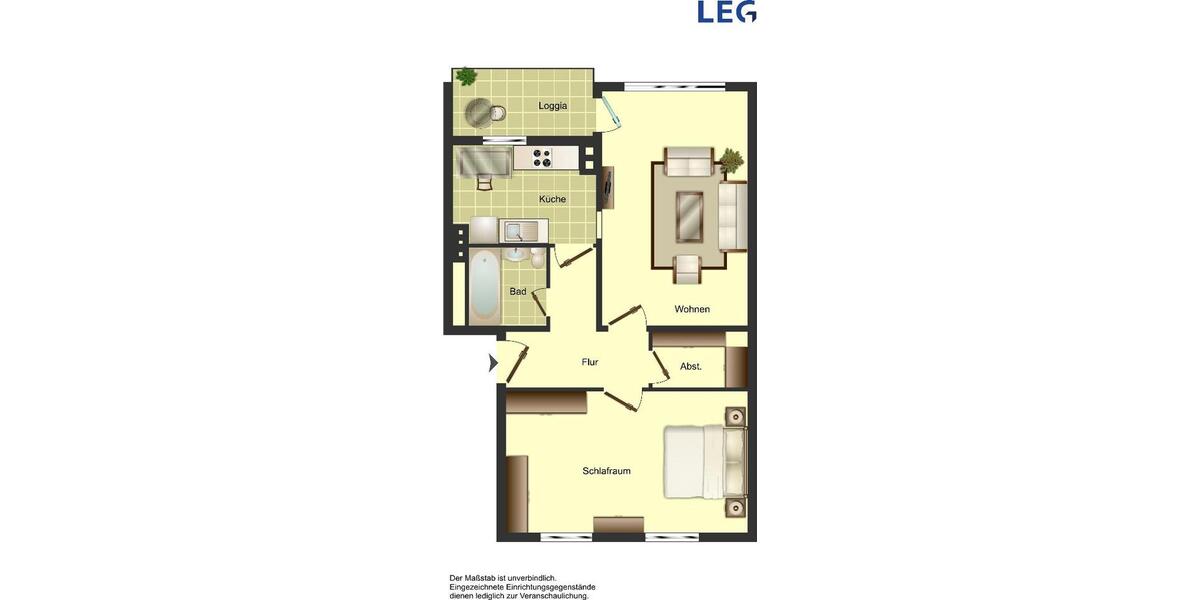 Etagenwohnung Duisburg Duisburg-Mitte - 2 Zimmer, 56 m&sup2;, 579&euro; | Angebot:24344937