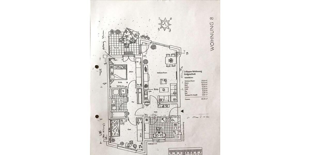 Etagenwohnung Düsseldorf Heerdt - 3 Zimmer, 87 m&sup2;, 1.070&euro; | Angebot:25971235