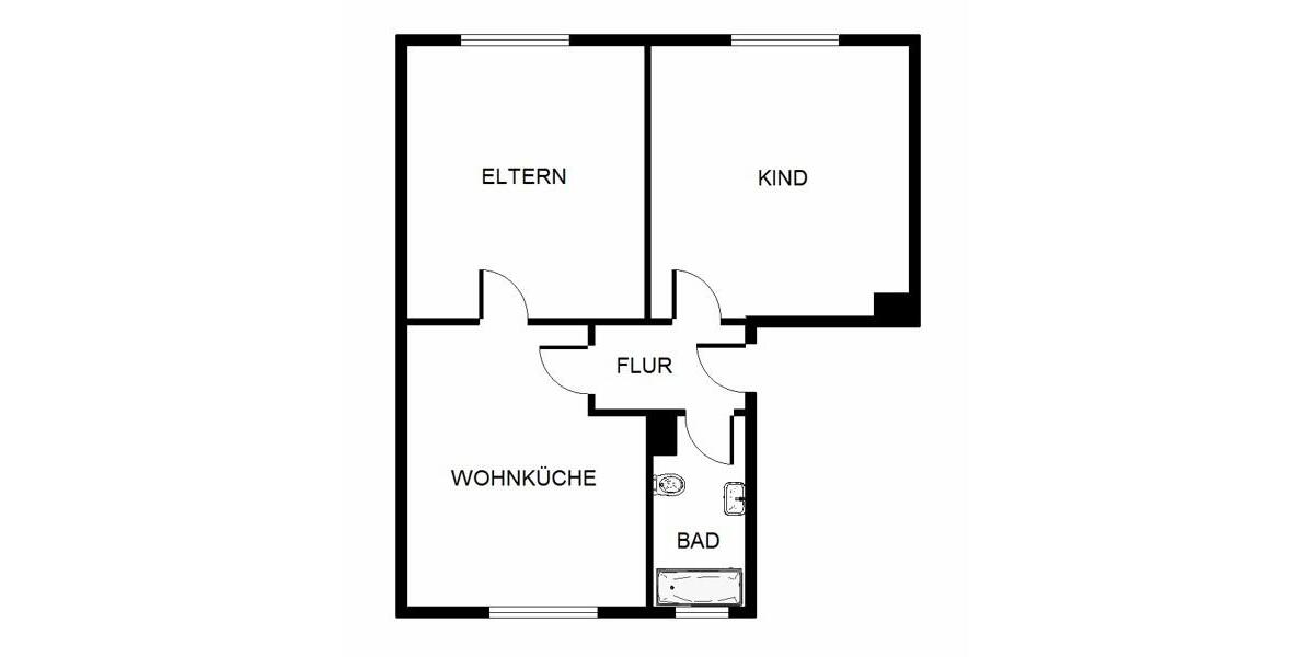 Etagenwohnung Essen Stadtbezirk VI - 2 Zimmer, 62 m&sup2;, 527&euro; | Angebot:25046142