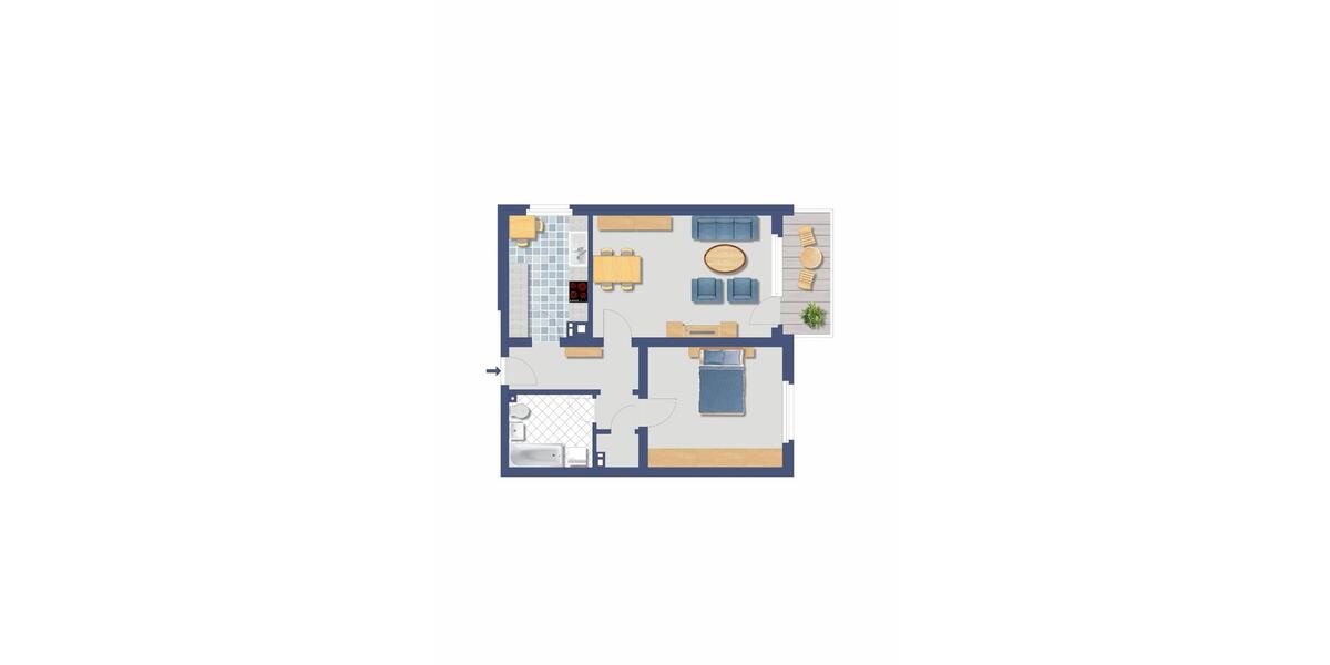 Etagenwohnung Voerde (Niederrhein) - 2.5 Zimmer, 57 m&sup2;, 456&euro; | Angebot:25871607