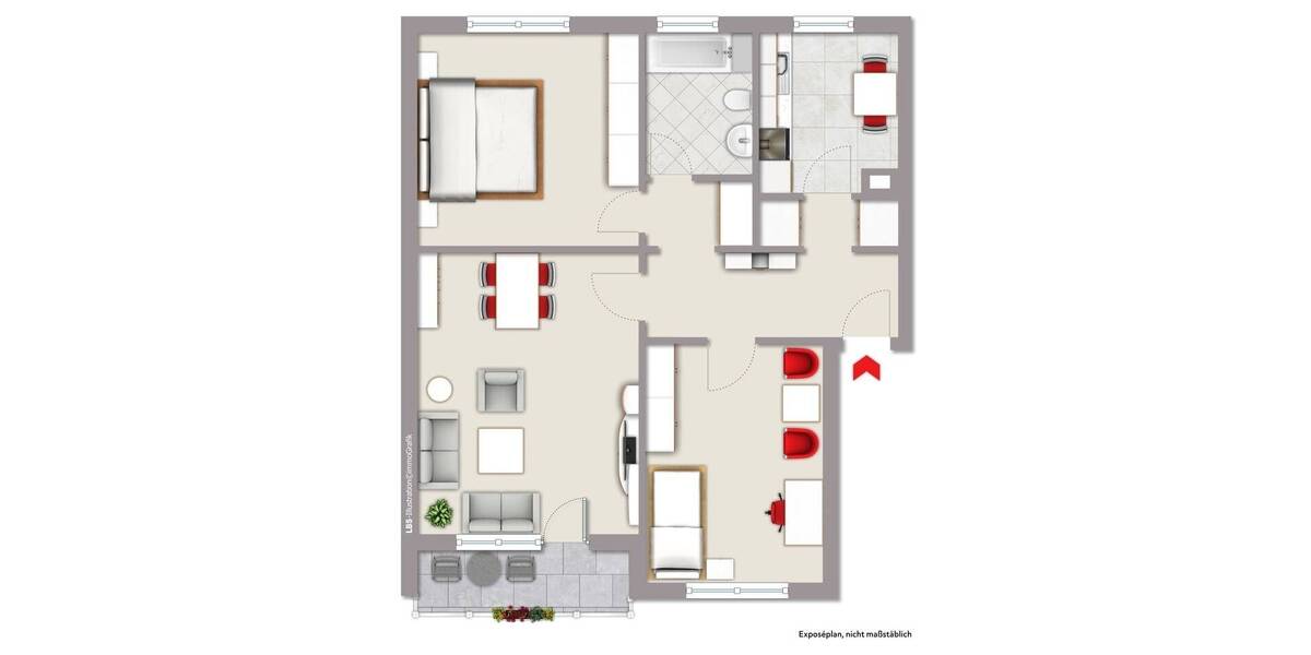 Etagenwohnung Essen Bochold - 3 Zimmer, 77 m&sup2;, 119.000&euro; | Angebot:26642194