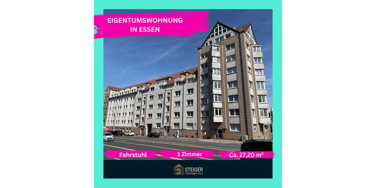 Etagenwohnung Essen Südviertel - 1 Zimmer, 27 m&sup2;, 79.900&euro; | Angebot:27328060