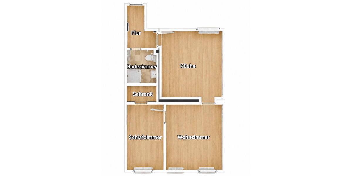 Etagenwohnung Krefeld Stadtmitte - 2 Zimmer, 65 m&sup2;, 750&euro; | Angebot:26729969