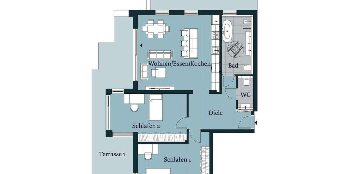 Etagenwohnung Düsseldorf Lohausen - 3 Zimmer, 111 m&sup2;, 766.000&euro; | Angebot:25733958