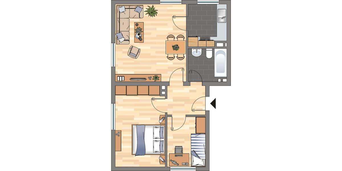 Etagenwohnung Essen Stadtbezirk VI - 3 Zimmer, 54 m&sup2;, 489&euro; | Angebot:26041765