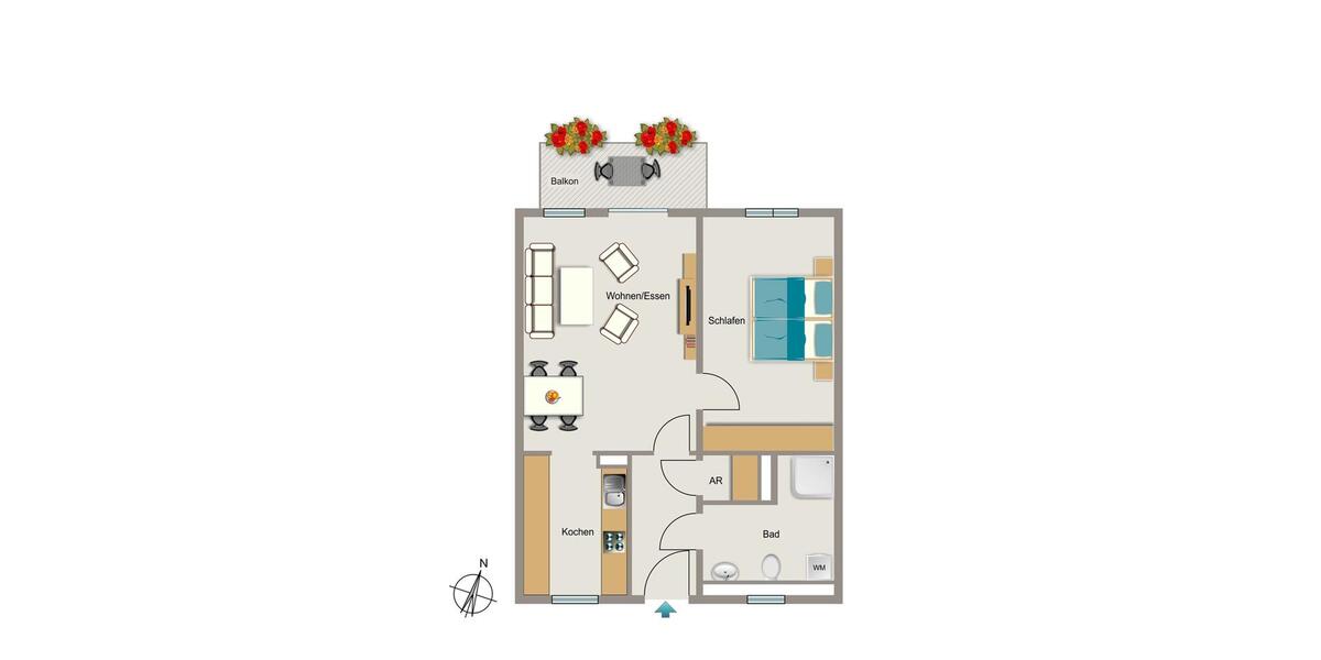 Etagenwohnung Duisburg Walsum - 2 Zimmer, 64 m&sup2;, 770&euro; | Angebot:25845034