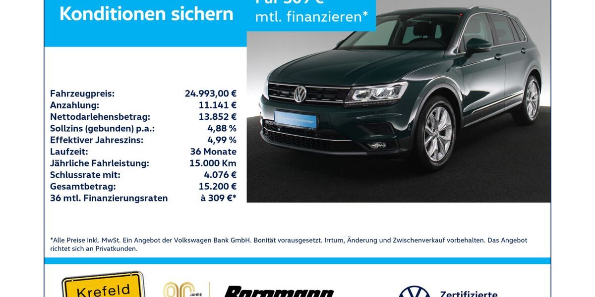 VW Tiguan 53.000 km 24.444 &euro; Krefeld 47803