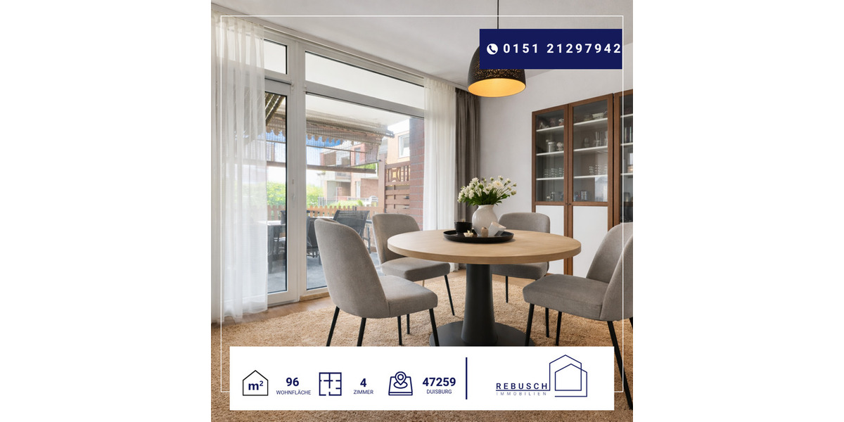 Etagenwohnung Duisburg Huckingen - 4 Zimmer, 96 m&sup2;, 250.000&euro; | Angebot:26681850