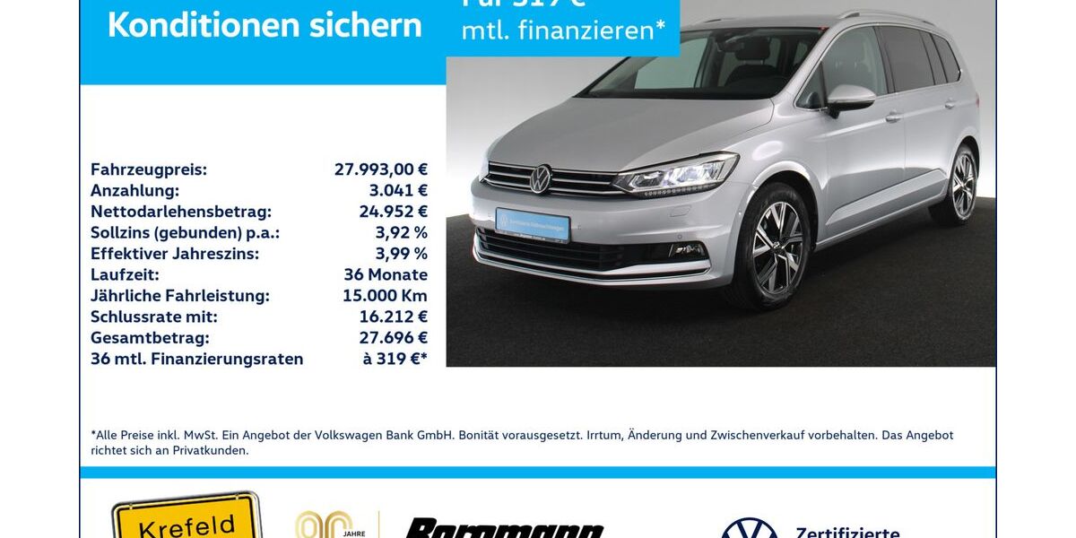VW Touran 55.442 km 27.993 &euro; Krefeld 47803