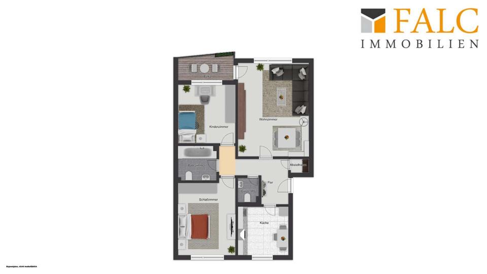 Etagenwohnung Essen Stadtbezirk V - 3 Zimmer, 77 m&sup2;, 465&euro; | Angebot:25978180