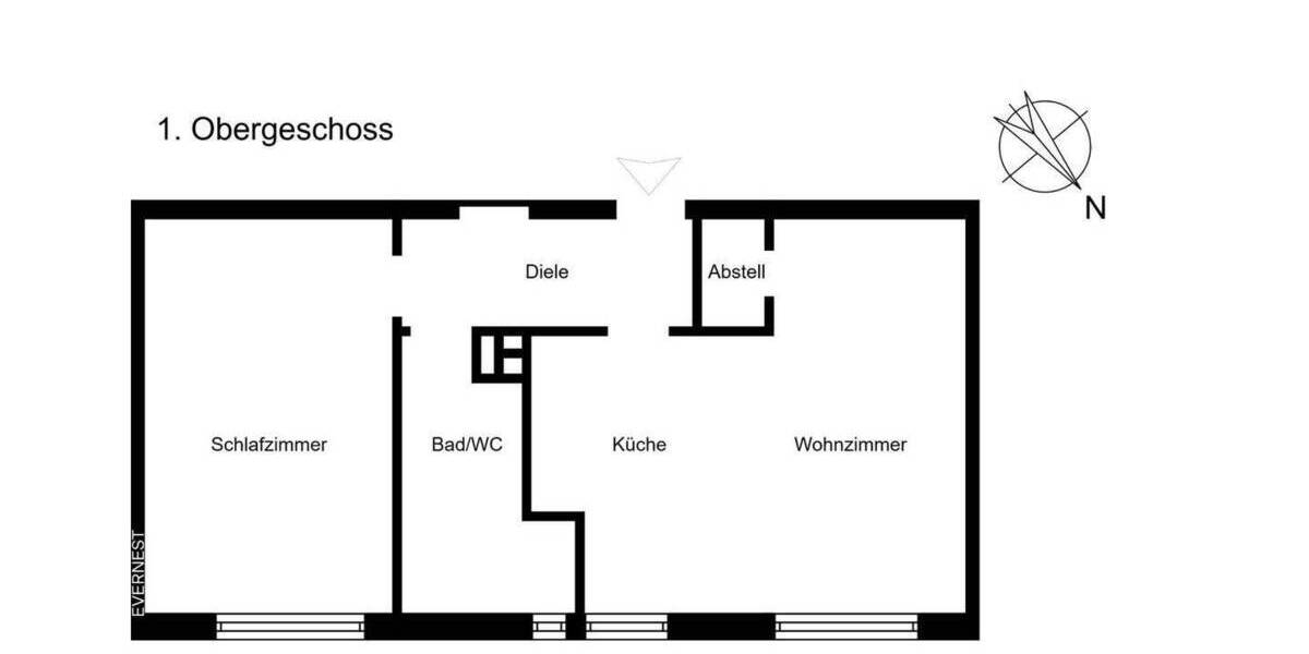 Etagenwohnung Düsseldorf Düsseltal - 2 Zimmer, 54 m&sup2;, 199.500&euro; | Angebot:25738423