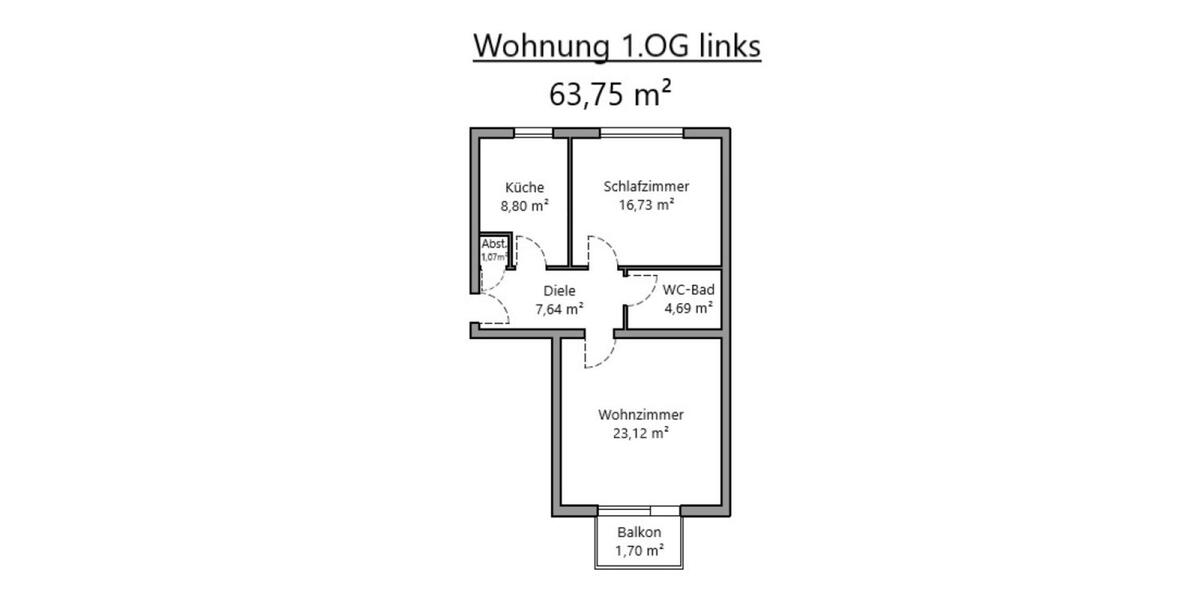 Etagenwohnung Essen Stadtbezirk V - 2.5 Zimmer, 64 m&sup2;, 765&euro; | Angebot:25855851
