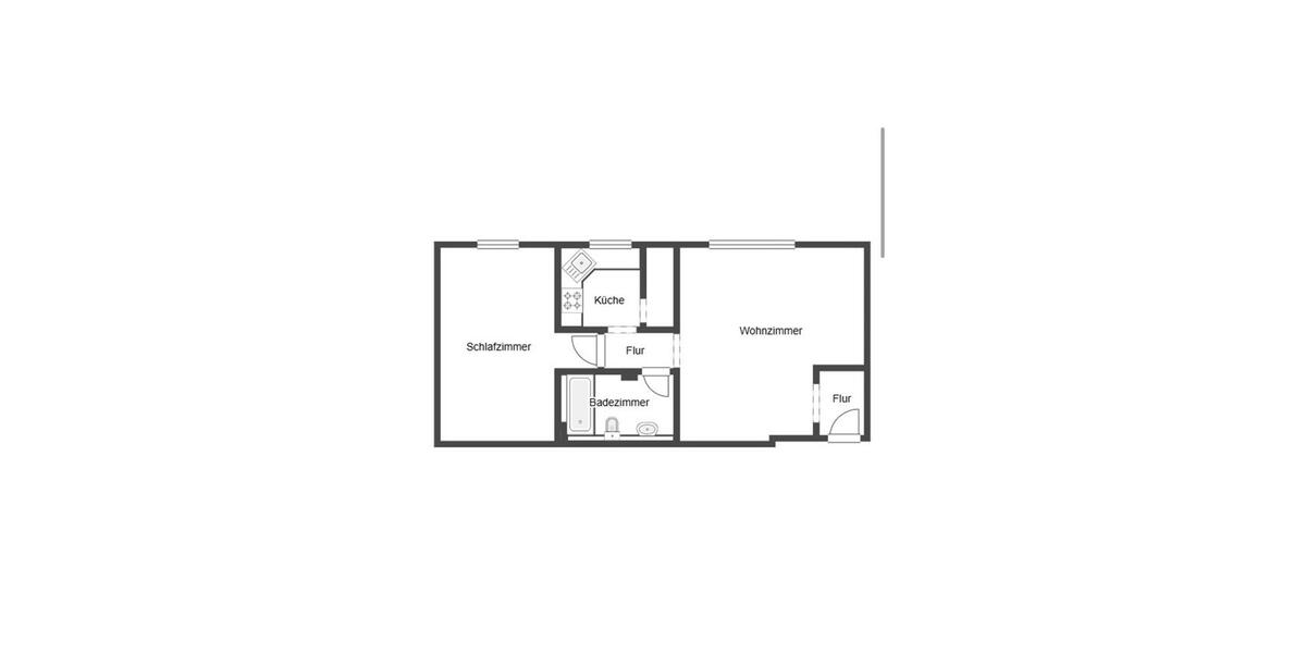 Etagenwohnung Moers Rheinkamp - 2.5 Zimmer, 58 m&sup2;, 770&euro; | Angebot:25884088